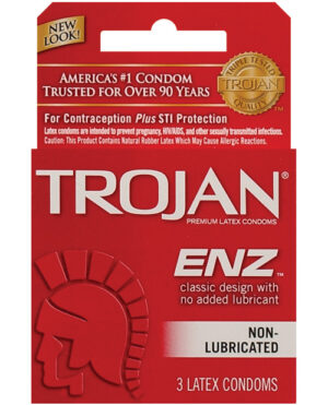 Trojan Enz Non-lubricated – Box Of 3 Condoms | Buy Online at Pleasure Cartel Online Sex Toy Store