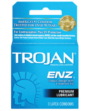 Trojan Enz Lubricated Condoms – Box Of 3 Condoms | Buy Online at Pleasure Cartel Online Sex Toy Store