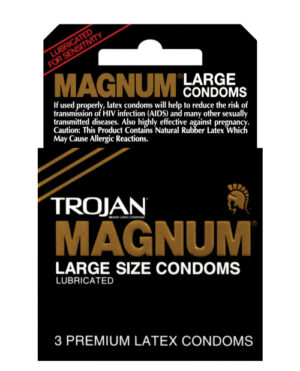 Trojan Magnum Condoms – Box Of 3 Condoms | Buy Online at Pleasure Cartel Online Sex Toy Store