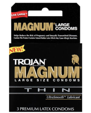Trojan Magnum Thin Condoms – Box Of 3 Condoms | Buy Online at Pleasure Cartel Online Sex Toy Store
