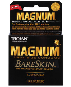 Trojan Magnum Bareskin Condoms – Pack Of 3 Condoms | Buy Online at Pleasure Cartel Online Sex Toy Store