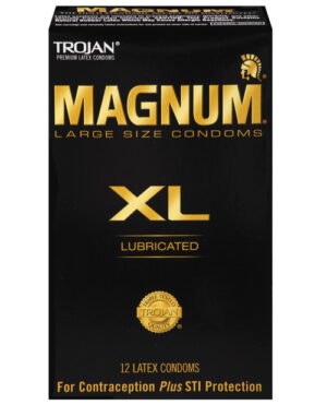 Trojan Magnum Xl Lubricated Condom – Box Of 12 Condoms | Buy Online at Pleasure Cartel Online Sex Toy Store