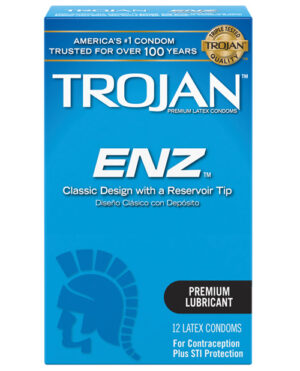 Trojan Enz Lubricated Condoms – Box Of 12 Condoms | Buy Online at Pleasure Cartel Online Sex Toy Store