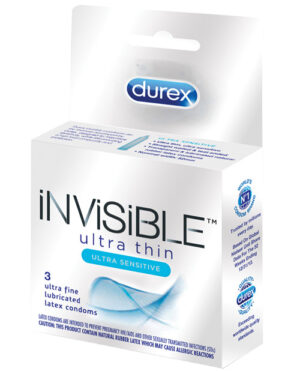 Durex Invisible Ulta Thin Condom – Box Of 3 Condoms | Buy Online at Pleasure Cartel Online Sex Toy Store