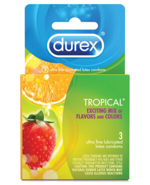 Durex Tropical Flavors – Box Of 3 Condoms | Buy Online at Pleasure Cartel Online Sex Toy Store
