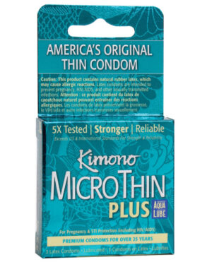 Kimono Micro Thin Aqua Lube Condom – Box Of 3 Condoms | Buy Online at Pleasure Cartel Online Sex Toy Store