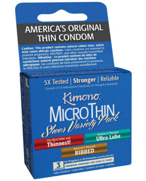 Kimono Micro Thin Variety Pack – Box Of 3 Condoms | Buy Online at Pleasure Cartel Online Sex Toy Store