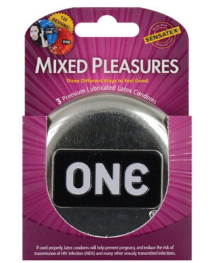 One Mixed Pleasures Condoms – Box Of 3 Condoms | Buy Online at Pleasure Cartel Online Sex Toy Store