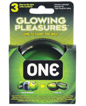 One Glowing Pleasures Condoms – Box Of 3 Condoms | Buy Online at Pleasure Cartel Online Sex Toy Store