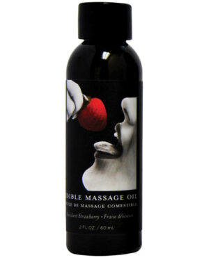 Earthly Body Edible Massage Oil – 2 Oz Strawberry Earthly Body | Buy Online at Pleasure Cartel Online Sex Toy Store