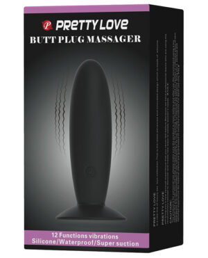 Pretty Love Butt Plug Massager – 12 Function Black Anal Sex Toys | Buy Online at Pleasure Cartel Online Sex Toy Store