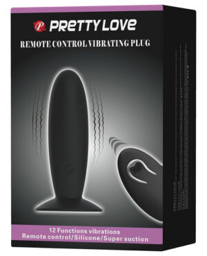 Pretty Love Remote Control Vibrating Plug – 12 Function Black Anal Sex Toys | Buy Online at Pleasure Cartel Online Sex Toy Store