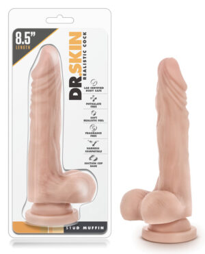 Blush Dr. Skin Stud Muffin 8.5″ Dong W-suction Cup – Beige Blush Sex Toys | Buy Online at Pleasure Cartel Online Sex Toy Store