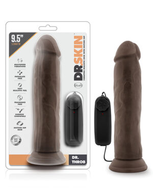 Blush Dr. Skin Dr. Throb 9.5″ Cock W-suction Cup – Chocolate Blush Sex Toys | Buy Online at Pleasure Cartel Online Sex Toy Store
