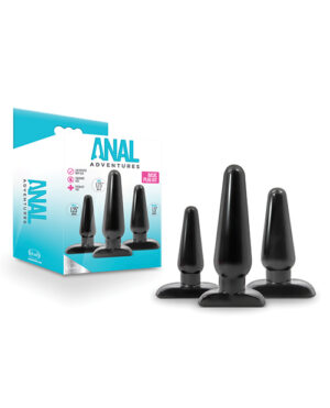 Blush Anal Adventures Basic Plug Kit – Black Anal Sex Toys | Buy Online at Pleasure Cartel Online Sex Toy Store
