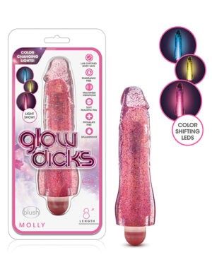 Blush Glow Dicks Glitter Vibrator Molly – Pink Blush Sex Toys | Buy Online at Pleasure Cartel Online Sex Toy Store