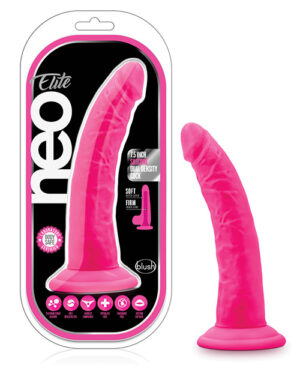 Blush Neo Elite 7.5″ Silicone Dual Density Cock W-balls – Neon Pink Blush Sex Toys | Buy Online at Pleasure Cartel Online Sex Toy Store