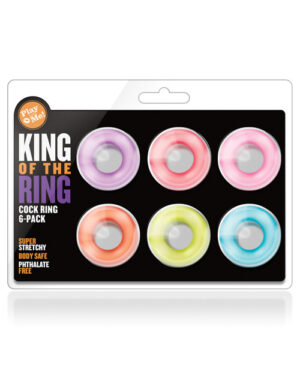 Blush Play With Me King Of The Ring – Asst. Colors Set Of 6 Blush Sex Toys | Buy Online at Pleasure Cartel Online Sex Toy Store