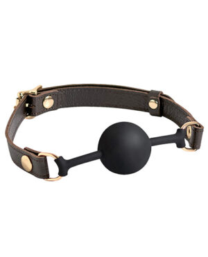 Spartacus Silicone Ball Gag – Brown Leather Strap 43mm Ball Ball Gags - BDSM Sex Toy Gear | Buy Online at Pleasure Cartel Online Sex Toy Store