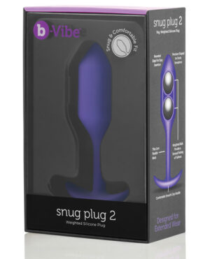 B-vibe Weighted Snug Plug 2 – .114 G Purple Anal Sex Toys | Buy Online at Pleasure Cartel Online Sex Toy Store