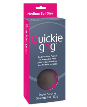 Quickie Ball Gag Medium – Black Ball Gags - BDSM Sex Toy Gear | Buy Online at Pleasure Cartel Online Sex Toy Store