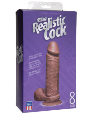 8″ Realistic Cock W-balls – Brown Dildos & Dongs | Buy Online at Pleasure Cartel Online Sex Toy Store