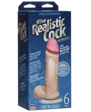 Realistic 6″ Ultraskyn Cock W-balls – White Dildos & Dongs | Buy Online at Pleasure Cartel Online Sex Toy Store