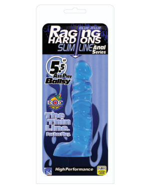 Raging Hard Ons Slimline 5.5″ Ballsy – Blue Jelly Dildos & Dongs | Buy Online at Pleasure Cartel Online Sex Toy Store