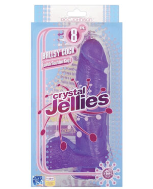 Crystal Jellies 8″ Ballsy Cock – Purple Dildos & Dongs | Buy Online at Pleasure Cartel Online Sex Toy Store