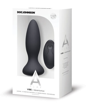 A Play Rechargeable Silicone Adventurous Anal Plug W-remote – Black Anal Sex Toys | Buy Online at Pleasure Cartel Online Sex Toy Store