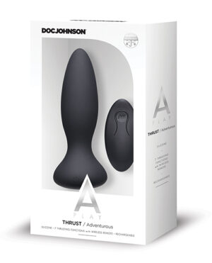 A Play Thrust Adventurous Rechargeable Silicone Anal Plug W-remote – Black Anal Sex Toys | Buy Online at Pleasure Cartel Online Sex Toy Store