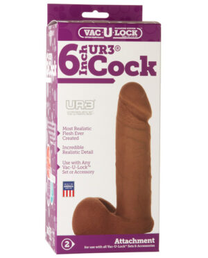 Vac-u-lock 6″ Ultraskyn Cock Attch. – Brown Couple's Sex Toys | Buy Online at Pleasure Cartel Online Sex Toy Store