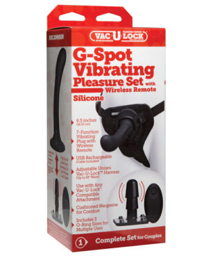 Vac-u-lock G Spot Vibrating Pleasure Set – Black Couple's Sex Toys | Buy Online at Pleasure Cartel Online Sex Toy Store