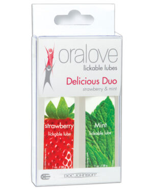 Oralove Delicious Duo Flavored Lube – Strawberry & Mint Flavored Sex Lube | Buy Online at Pleasure Cartel Online Sex Toy Store
