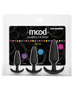 Mood Naughty 1 Anal Trainer Set – Black Set Of 3 Anal Kits & Combos | Buy Online at Pleasure Cartel Online Sex Toy Store
