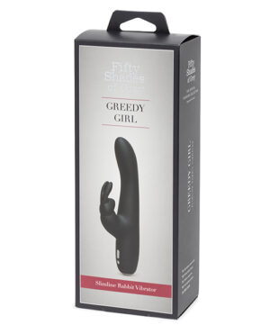 Fifty Shades Of Grey Greedy Girl Rechargeable Slimline Rabbit Vibrator – Black Fifty Shades Of Grey | Buy Online at Pleasure Cartel Online Sex Toy Store