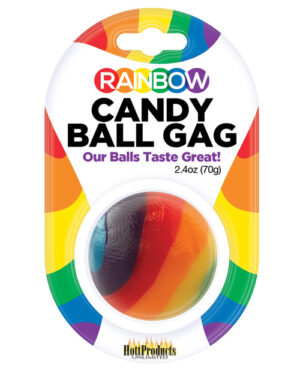 Rainbow Candy Ball Gag – Strawberry Ball Gags - BDSM Sex Toy Gear | Buy Online at Pleasure Cartel Online Sex Toy Store