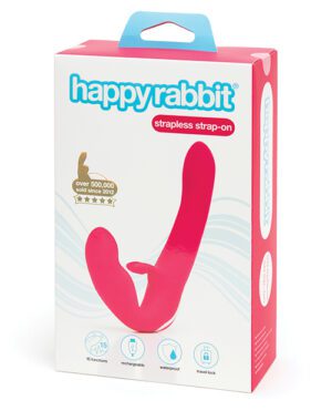 Happy Rabbit Strapless Strap On Rabbit Vibe – Pink Rabbit Vibrators - Rechargeable | Buy Online at Pleasure Cartel Online Sex Toy Store