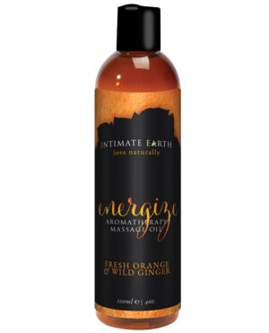 Intimate Earth Energizing Massage Oil – 120 Ml Orange & Ginger Fragranced Lotions | Buy Online at Pleasure Cartel Online Sex Toy Store