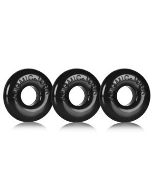 Oxballs Ringer Donut 1 – Black Pack Of 3 Cock Rings | Buy Online at Pleasure Cartel Online Sex Toy Store