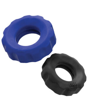 Hunky Junk Cog Ring 2 Size Double Pack – Cobalt & Tar Pack Of 2 Cockrings & Lassos | Buy Online at Pleasure Cartel Online Sex Toy Store