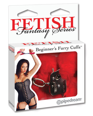 Fetish Fantasy Series Beginner’s Furry Cuffs – Red BDSM & Bondage Toys & Gear | Buy Online at Pleasure Cartel Online Sex Toy Store