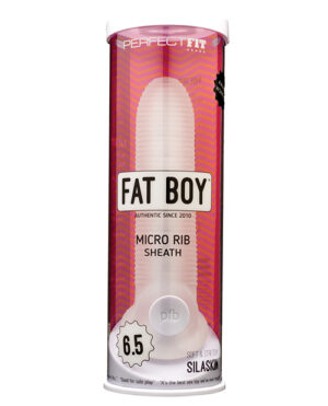 Perfect Fit Fat Boy Micro Ribbed Sheath 6.5″ – Clear Penis Extensions and Enhancements | Buy Online at Pleasure Cartel Online Sex Toy Store