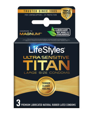 Lifestyles Ultra Sensitive Titan – Pack Of 3 Condoms | Buy Online at Pleasure Cartel Online Sex Toy Store