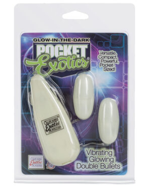 Pocket Exotics Glow In The Dark Double Bullets Bullets & Egg Vibrators | Buy Online at Pleasure Cartel Online Sex Toy Store