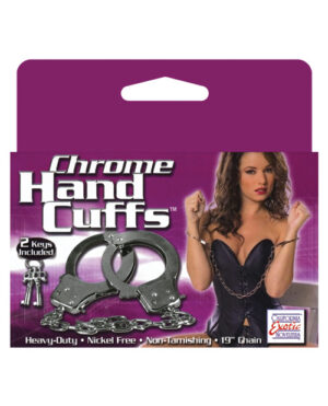 Chrome Hand Cuffs BDSM & Bondage Toys & Gear | Buy Online at Pleasure Cartel Online Sex Toy Store
