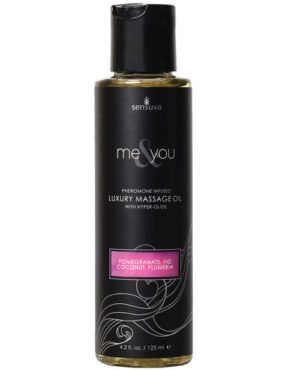 Sensuva Me & You Massage Oil – 4.2 Oz Pomegranate Fig-coconut Plumeria Flavored & Warming | Buy Online at Pleasure Cartel Online Sex Toy Store