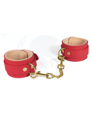 Spartacus Pu Ankle Cuffs W-plush Lining – Red BDSM & Bondage Toys & Gear | Buy Online at Pleasure Cartel Online Sex Toy Store