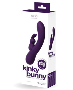 Vedo Kinky Bunny Plus Rechargeable Dual Vibe – Deep Purple Rabbit Vibrators - Rechargeable | Buy Online at Pleasure Cartel Online Sex Toy Store