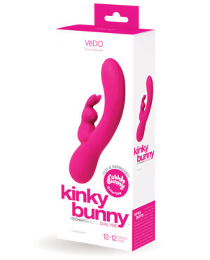 Vedo Kinky Bunny Plus Rechargeable Dual Vibe – Foxy Pink Rabbit Vibrators - Rechargeable | Buy Online at Pleasure Cartel Online Sex Toy Store